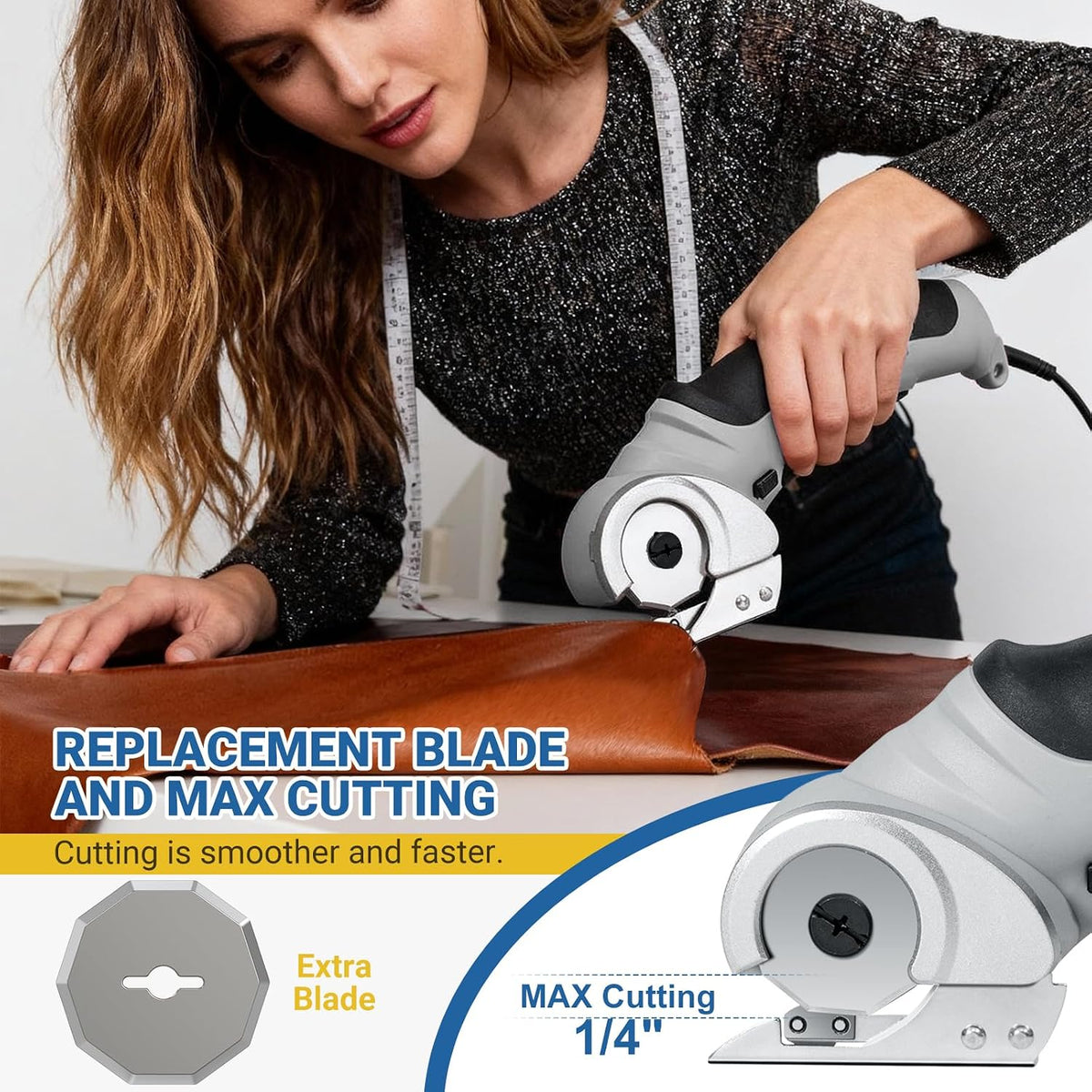 VLOXO Cordless Electric Scissors 4.2V Cardboard Cutter with Safety Lock
