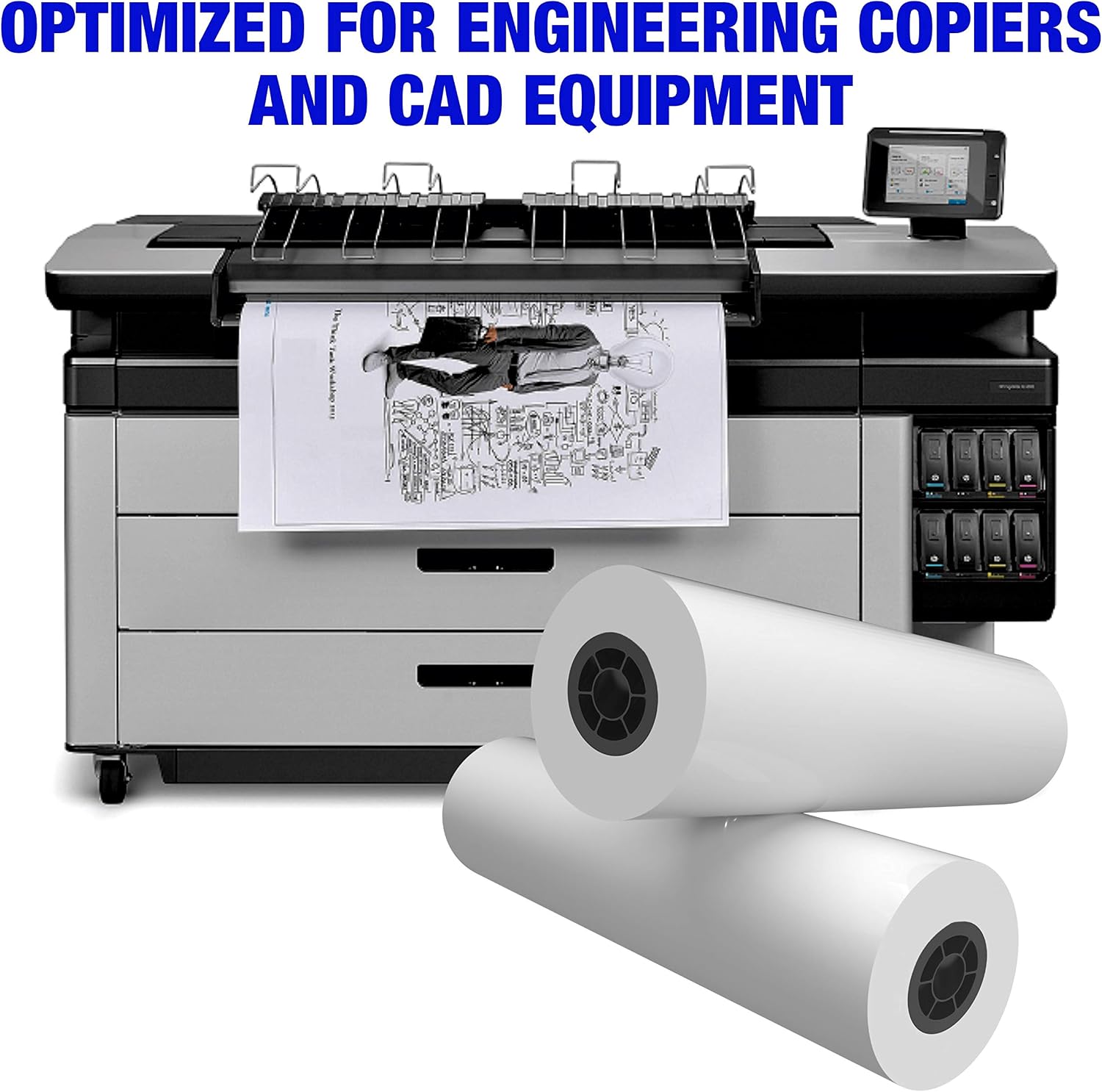 Wide Format Paper Bond Engineering Rolls (2 Rolls, 36 In x 500 Ft)