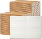 miikoul 72 Pack A5 Kraft Paper Notebook Lined Journal Bulk, 8.3 X 5.5 Inch