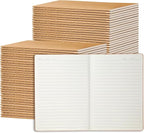 miikoul 72 Pack A5 Kraft Paper Notebook Lined Journal Bulk, 8.3 X 5.5 Inch by Welcometomiikoul