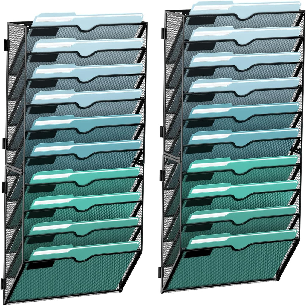 SUPEASY 10-Tier Wall File Organizer, Hanging Wall Files