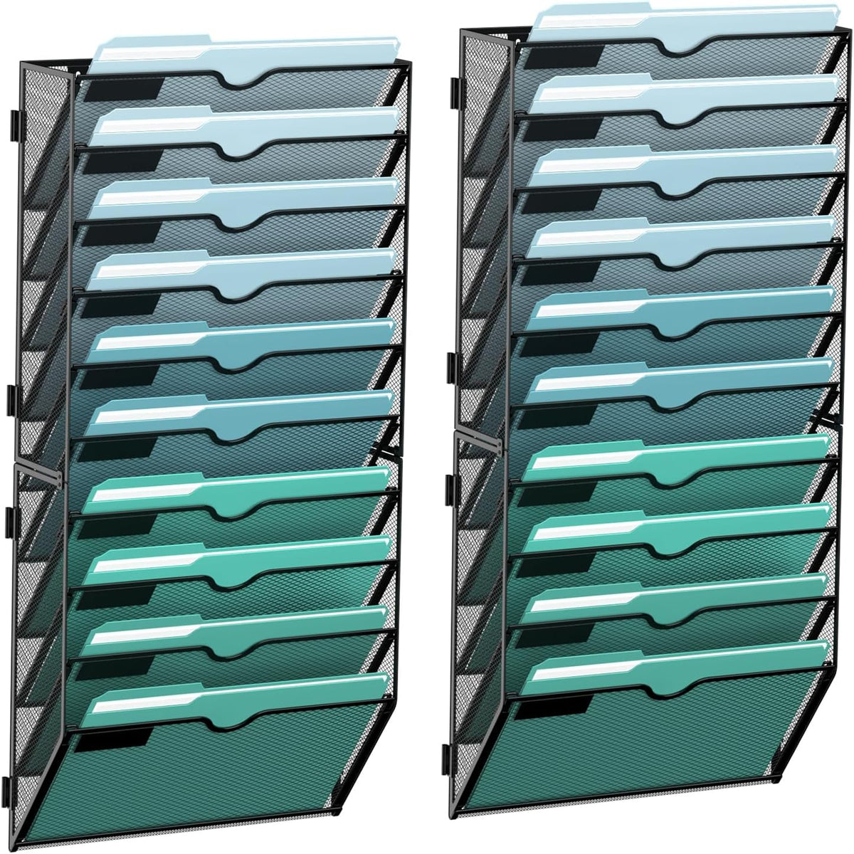 SUPEASY 10-Tier Wall File Organizer, Hanging Wall Files
