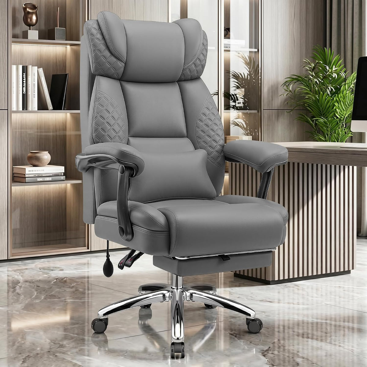 Office Desk Chair with Footrest, Big and Tall Executive Office Computer Chair...