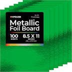 Hygloss Metallic Cardstock Sheets – 100 Shiny Green Sheets, 8.5” x 11” by HyglossProductsInc
