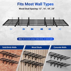 fleximounts fold-down 2-pack 2x6ft garage wall shelving, 1800lbs, package contents