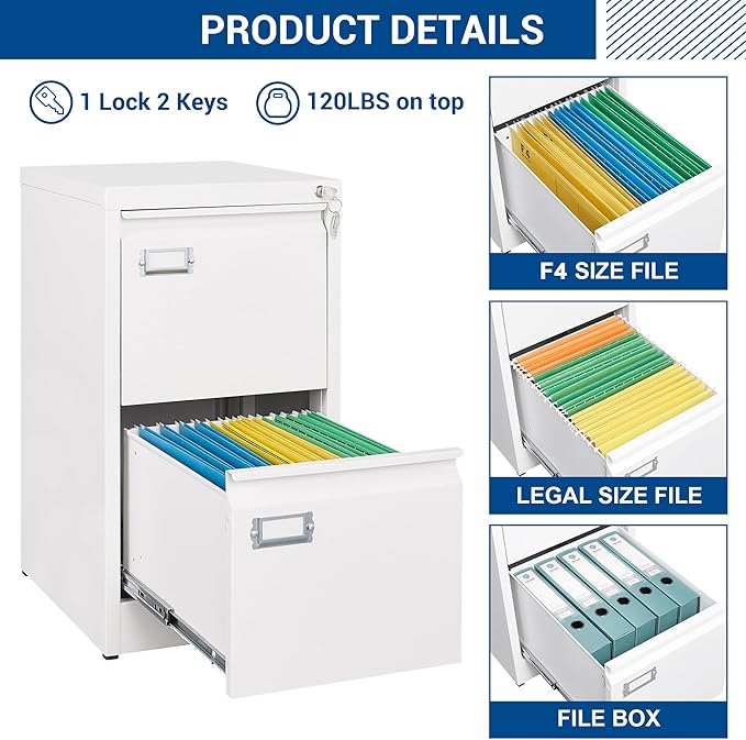 Fesbos 2 Drawers Vertical File Cabinets - Image 5