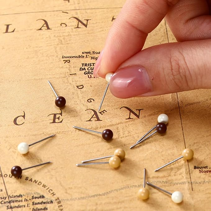 WILLBOND 500 Pack Map Push Pins Map Tacks Small Round Head Push Pins Thumb Tacks - Image 4
