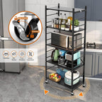 himix 5-tier foldable storage shelves with 20 hooks, package contents