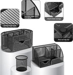 17 in 1 office desk organizer set for, close-up detail