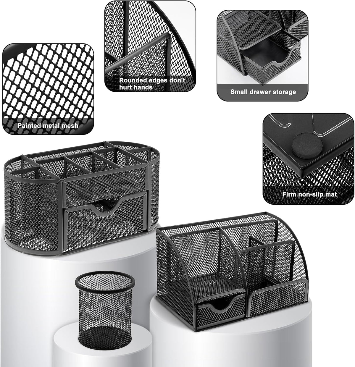 17 in 1 office desk organizer set for, close-up detail