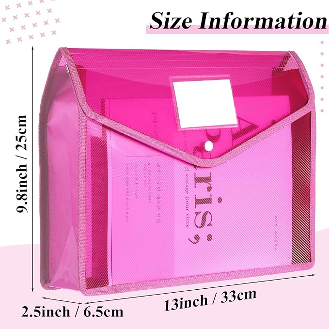 10 Pieces Plastic File Folders Envelope Expanding File Wallet Organizer - Image 2