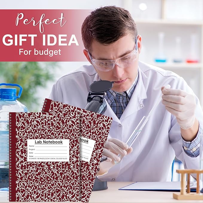 Affrolling 2 Pack Carbonless Lab Notebook Carbon Copy 8.5'' x 11'' 50 Sets of - Image 6