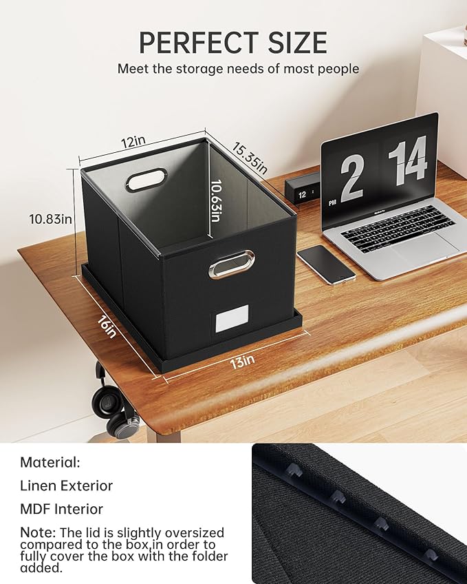 2 Pack File Storage Organizer, Filing Box, Portable File Box - Image 3