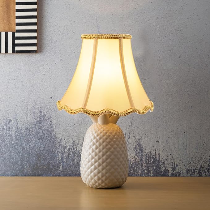 Bell Lamp Shade, Saangseon Scalloped Gold Fabric Lampshade Replacement - Image 6
