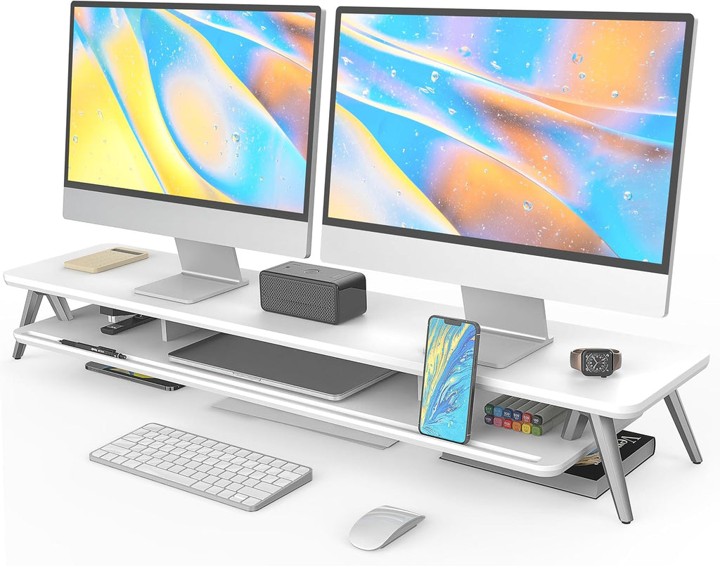 Fenge Dual Monitor Stand, Monitor Stands Riser