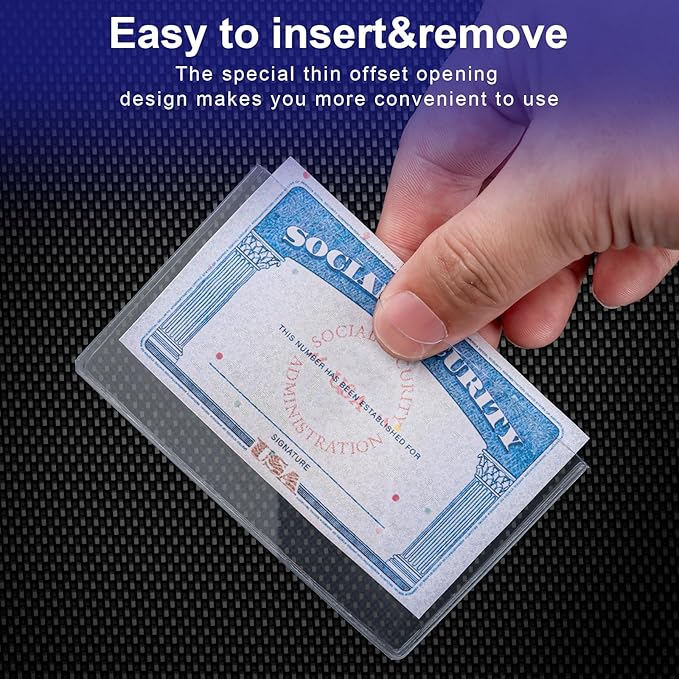 40 Pack Social Security Card Protector Sleeves Medicare Credit Card Holder - Image 5