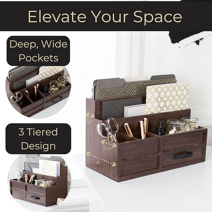BLU MONACO | Wooden Mail Organizer - Image 3