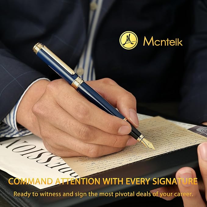 MCNTEIK 317 Fountain Pen, Stunning Luxury Piano Lacquer, 18K Gilded Nib - Image 7