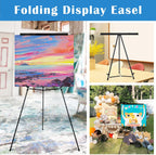 63 1/2'' Aluminum Flip Chart Easel Stand, Black,2 Pack | Presentation Easel with Adjustable Floor for Boardroom, Whiteboard, Paper Pads, Signage