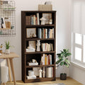 blini 5-Shelf Tall Bookcase Wooden Bookshelves 33in Wide Floor Standing Display