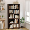 blini 5-Shelf Tall Bookcase Wooden Bookshelves 33in Wide Floor Standing Display by blini