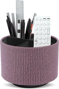 Hennaja Round Leather Art Supply Organizer, Remote Control Holder, 360 Degree by Hennaja