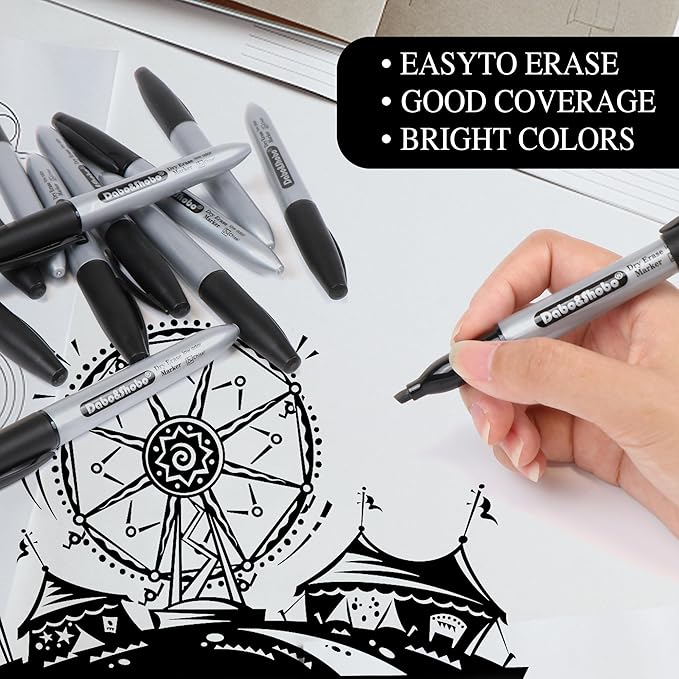 Dabo&Shobo Dry Erase Markers, New Barrel Color, Low Odor, Chisel Tip, Suitable - Image 5