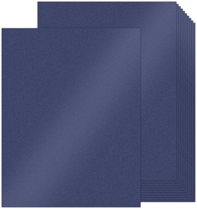 Navy Blue Shimmer Cardstock 8.5 x 11 Navy Blue Paper, Goefun 24 Sheets 80lb by Goefun