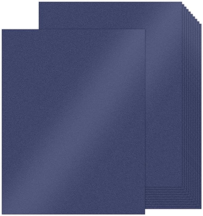 100 Sheets Navy Blue Shimmer Cardstock 8.5 x 11 Blue Paper, Goefun 80lb Card by Goefun