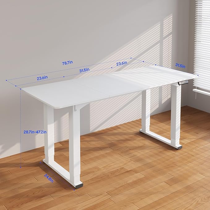 FLEXISPOT E6Q 4 Legs Standing Desk 78 x 32 Inch Adjustable Height Desk - Image 3