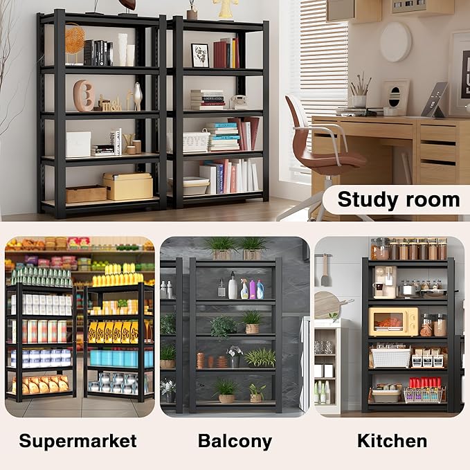 WORKPRO House 5-Tier Shelving Unit, 3000lbs Adjustable Storage Shelves - Image 8