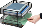 Mind Reader Stackable Paper Tray, Desktop Organizer, File Storage, Metal Mesh - Image 5
