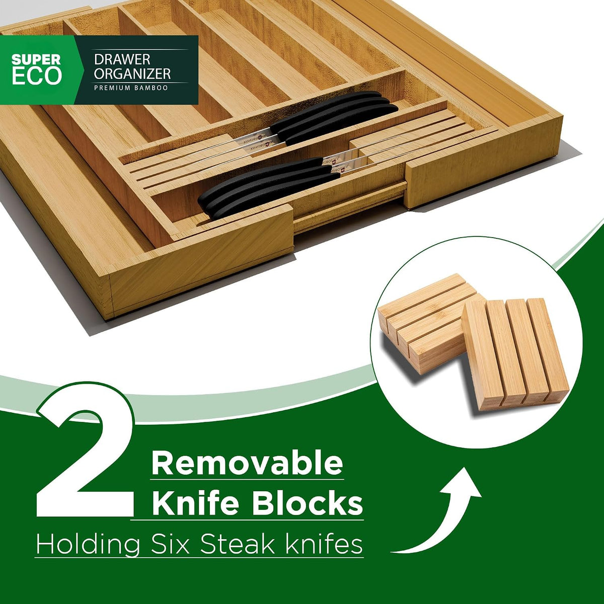 Bamboo Kitchen Drawer Organizer - Bamboo Expandable Drawer Organizer Utensil ...