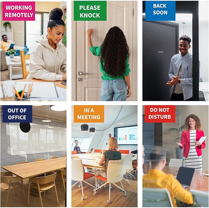 2PK Office Door Signs 6 Options Do Not Disturb, Please Knock, In A Meeting - Image 4