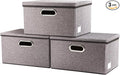 PRANDOM Storage Bins with Lids Linen Fabric Foldable Storage Boxes Organizer by Prandom