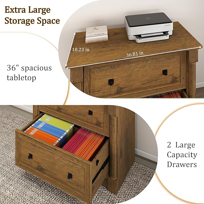 blini 2 Drawer File Cabinet Farmhouse Lateral File Cabinet - Image 3