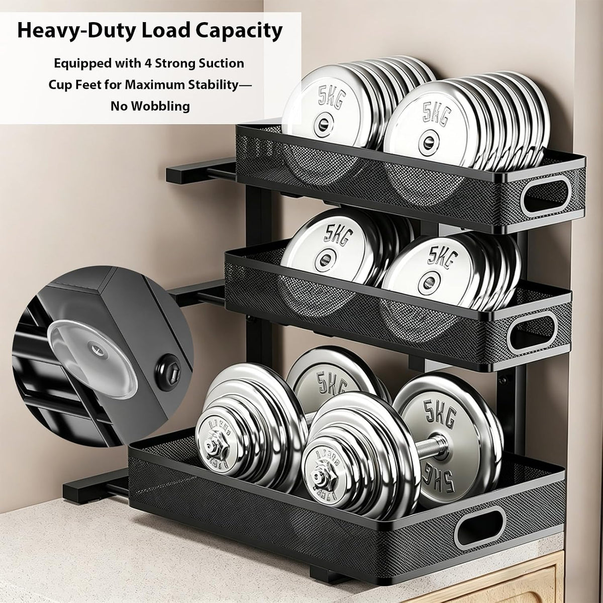 2 Pack Under Sink Organizer, 3-Tier Pull Out Cabinet Organizer and Storage