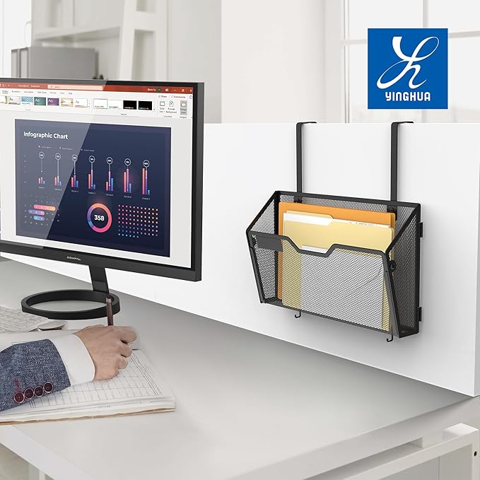 YINGHUA 6 Pack Mesh File Holders Wall Mounted - Image 5