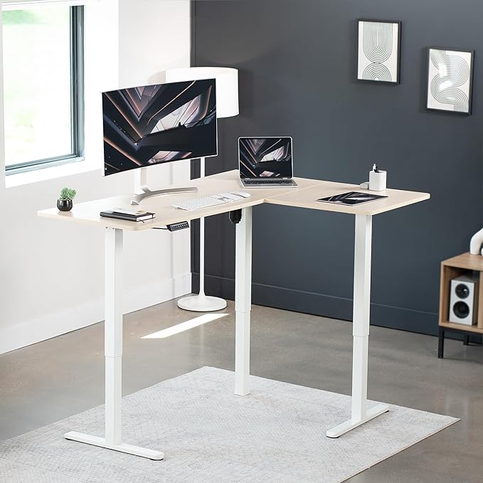 VIVO Electric Corner 63 x 47 inch L-Shaped Standing Desk, Memory Height - Image 2