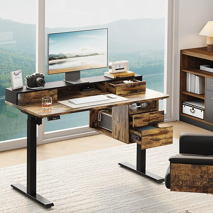 ModernMate Standing Desk with 4 Drawers, 47.2 x 23.6 Inch Whole Piece Height by ModernMate