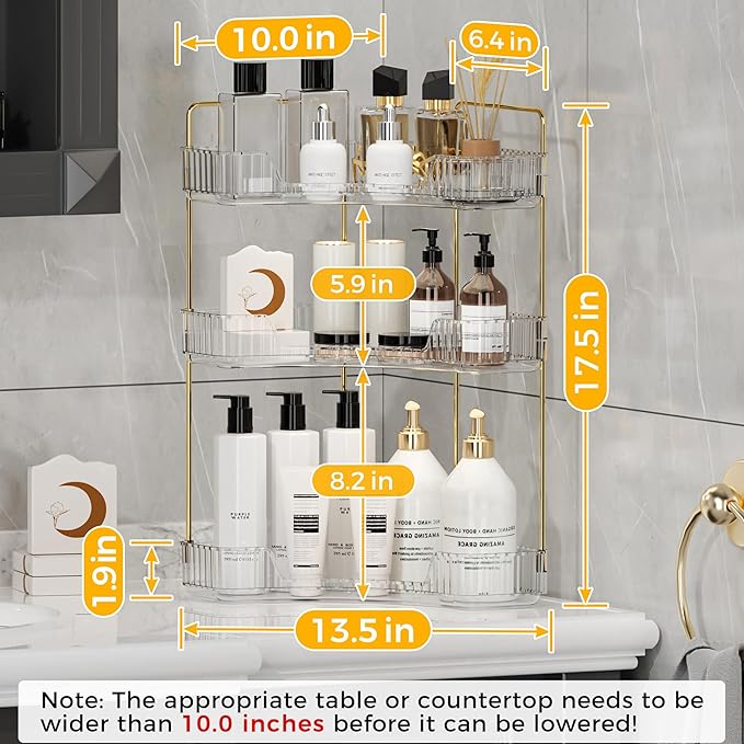 YCIA&DONE Corner Bathroom Counter Organizer, Makeup Organizer - Image 6