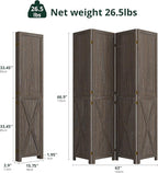 Cozy Castle Wood Room Divider, 4 Panels Folding Privacy Screen, 66.9'' Wall - Image 2