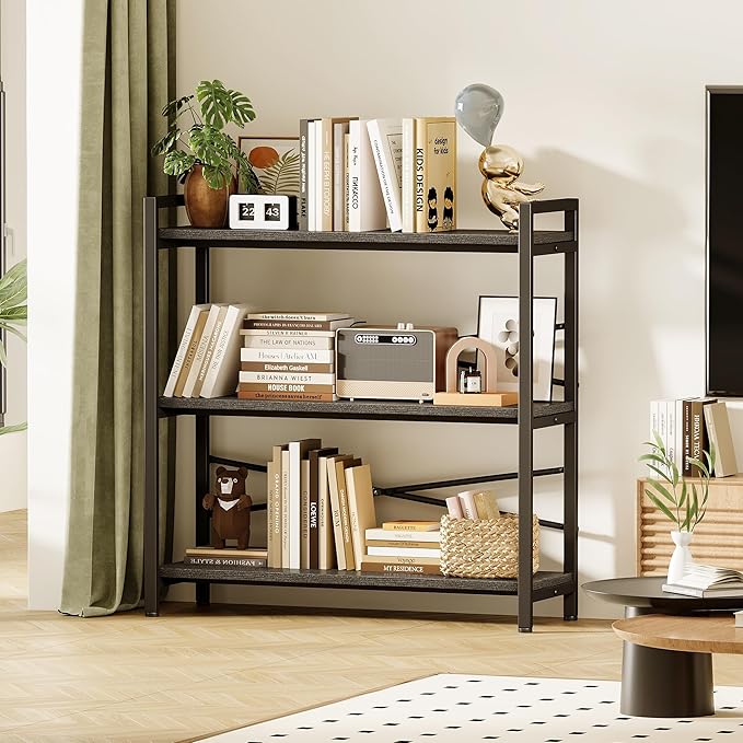 Book Shelf, 3 Tier Bookshelf 31.49" Width, Book Shelf Storage and Organization - Image 2