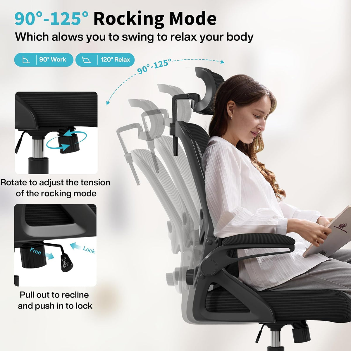 ergonomic office chair,mesh office chair with lumbar support,high on a desk or shelf