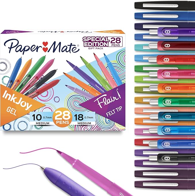 Paper Mate Pens Variety Pack, InkJoy Retractable Gel Pens, Flair Felt Tip by PaperMate