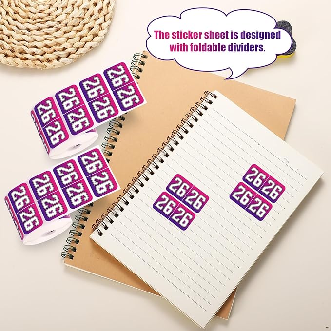1000pcs 2026 Year Stickers, 3/4x1-1/2 Inch 26 Year Colored Self-Adhesive - Image 4