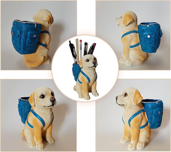 Photour Dog Pen Holder for Desk Pen Pencil Cup Creative Desktop Pen Organizer - Image 4