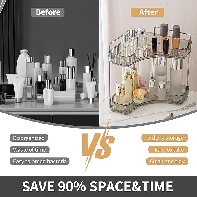 YCIA&DONE Corner Bathroom Counter Organizer, Makeup Organizer - Image 2