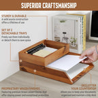 demigo desk organizer letter tray set of 2, close-up detail