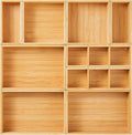 fabsome drawer organizer, set of 9 bamboo wood, main product view